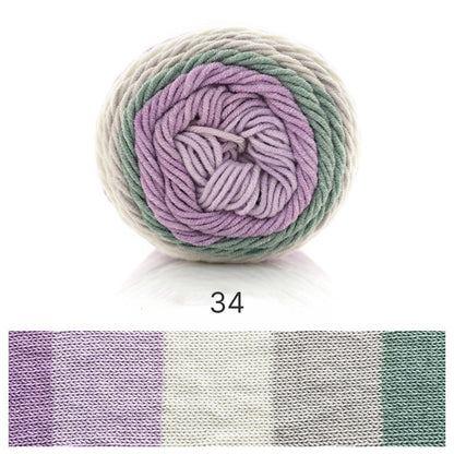 Rainbow Cotton（レインボーコットン） 100g｜カラフルなグラデーションケーキヤーン｜編むだけで可愛いボーダー柄｜韓国風｜コットン混合｜全23色