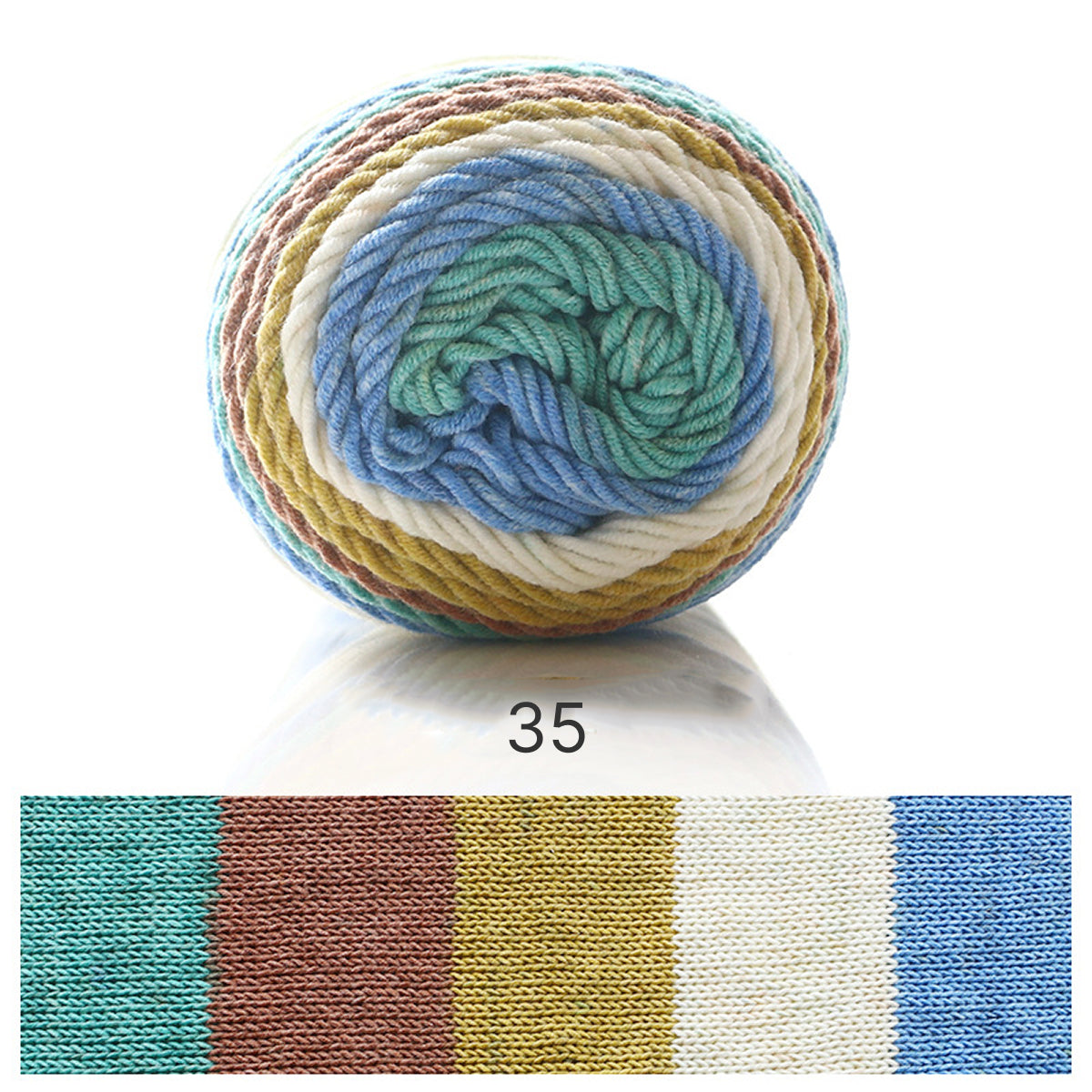 Rainbow Cotton（レインボーコットン） 100g｜カラフルなグラデーションケーキヤーン｜編むだけで可愛いボーダー柄｜韓国風｜コットン混合｜全23色