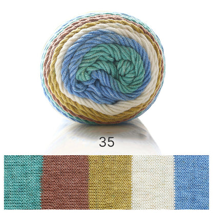 Rainbow Cotton（レインボーコットン） 100g｜カラフルなグラデーションケーキヤーン｜編むだけで可愛いボーダー柄｜韓国風｜コットン混合｜全23色