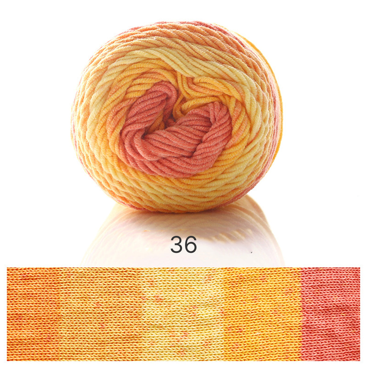 Rainbow Cotton（レインボーコットン） 100g｜カラフルなグラデーションケーキヤーン｜編むだけで可愛いボーダー柄｜韓国風｜コットン混合｜全23色