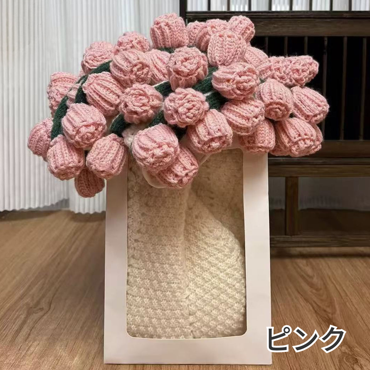 【完成品】枯れないお花の贈り物 花モチーフ 花束ブランケット 完成品 80cm 全3色｜ひざ掛け おくるみ 出産祝い 母の日 誕生日 ギフト プレゼント