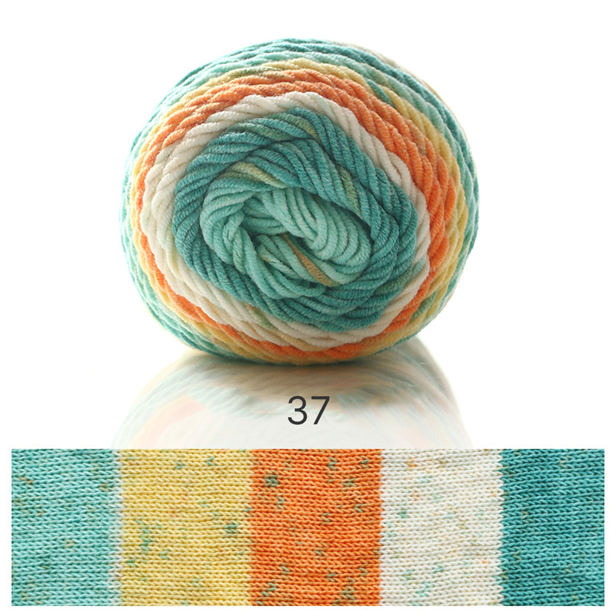 Rainbow Cotton（レインボーコットン） 100g｜カラフルなグラデーションケーキヤーン｜編むだけで可愛いボーダー柄｜韓国風｜コットン混合｜全23色
