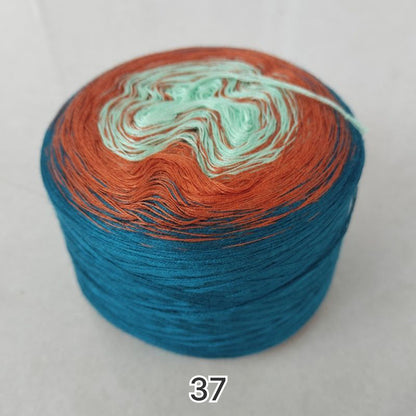 【シルケット加工・綿100%】Joyful Cake Yarn（ジョイフルケーキヤーン）｜ロングピッチ段染め・韓国風｜夏用ウェア・ショール・ブランケットに最適｜全37色｜電子版 ショール編みレシピ プレゼント！