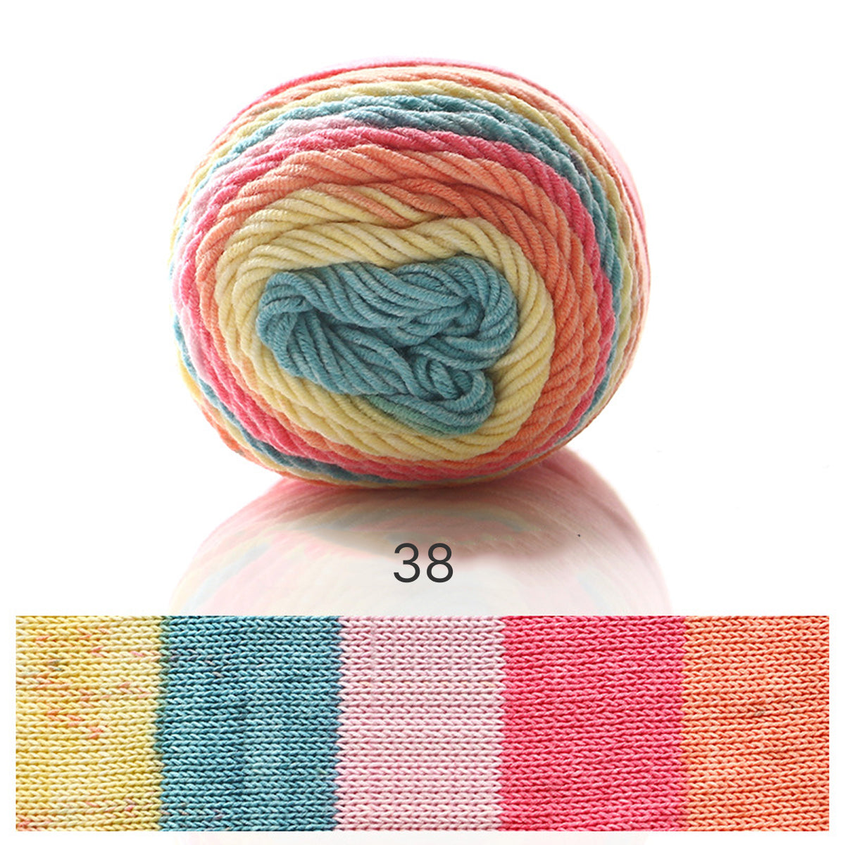Rainbow Cotton（レインボーコットン） 100g｜カラフルなグラデーションケーキヤーン｜編むだけで可愛いボーダー柄｜韓国風｜コットン混合｜全23色
