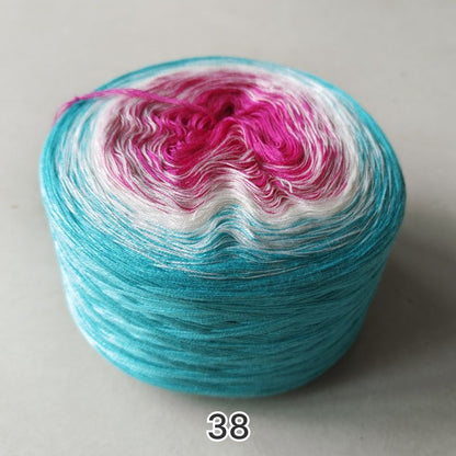 【シルケット加工・綿100%】Joyful Cake Yarn（ジョイフルケーキヤーン）｜ロングピッチ段染め・韓国風｜夏用ウェア・ショール・ブランケットに最適｜全37色｜電子版 ショール編みレシピ プレゼント！
