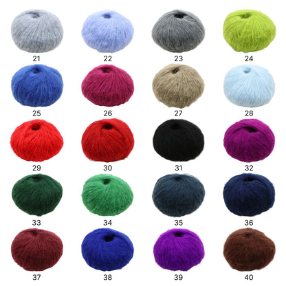 Fuwari Mohair（フワリモヘア）25g｜極上の肌触り｜綿あめのように軽やか｜引き揃え・透かし編み・ベビーウェアに｜全40色