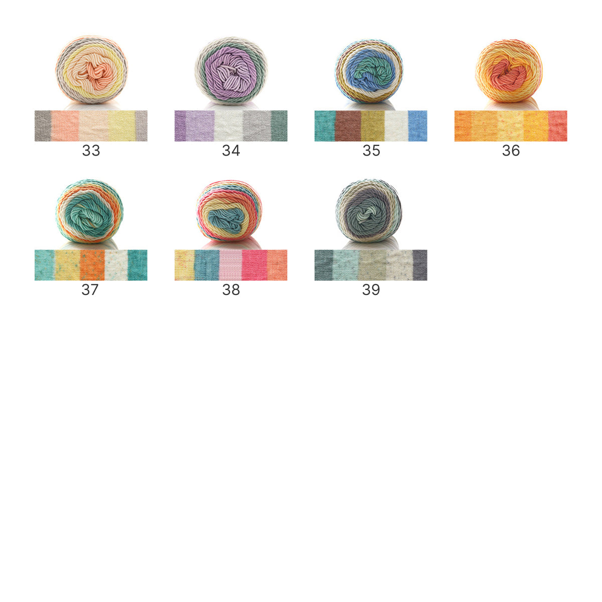 Rainbow Cotton（レインボーコットン） 100g｜カラフルなグラデーションケーキヤーン｜編むだけで可愛いボーダー柄｜韓国風｜コットン混合｜全23色