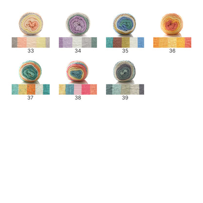 Rainbow Cotton（レインボーコットン） 100g｜カラフルなグラデーションケーキヤーン｜編むだけで可愛いボーダー柄｜韓国風｜コットン混合｜全23色