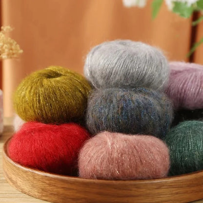 Sea Mohair（シーモヘア）25g ｜アルパカ50%×モヘア50%｜ふんわり軽やか｜引き揃え糸・透け感ニット・マフラー作り｜韓国ファッション｜全20色