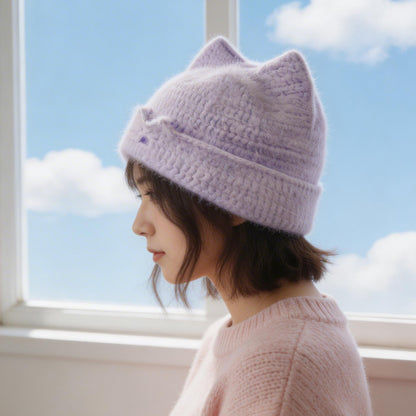 【手編みキット】ふわふわ猫耳ニット帽｜SNSで大バズ中｜1玉・1日で完成！｜選べる10色｜編み方動画付き