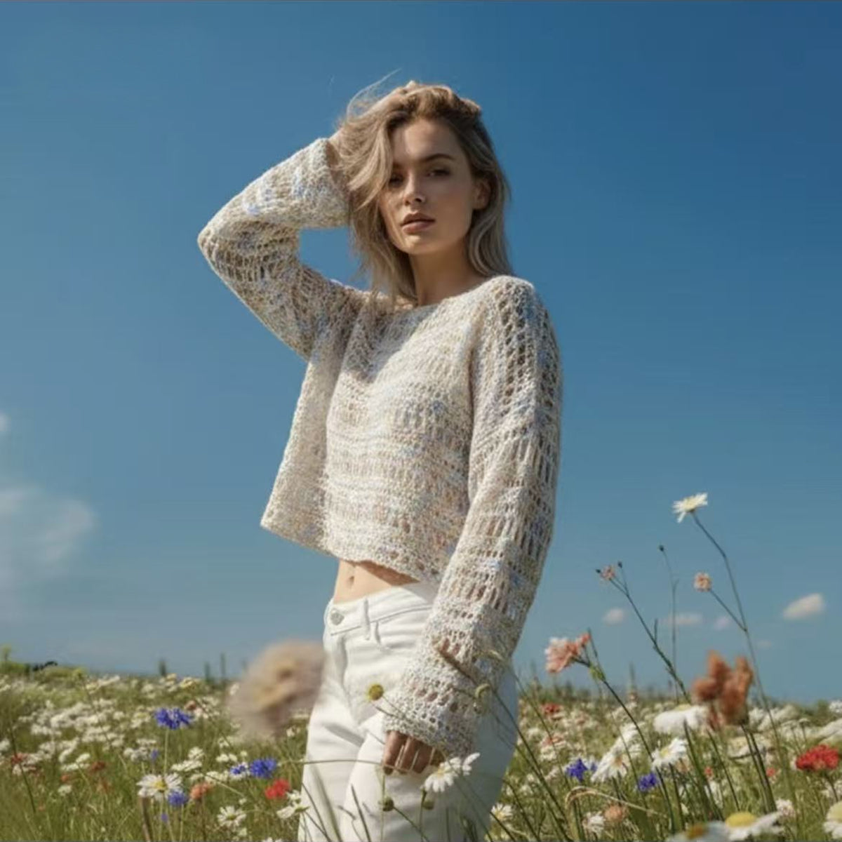 【手編みキット】Monet Lacy Knit（モネ レーシーニット）｜涼しげなモダール72％使用の透かしニット｜夏に最適｜全9色のアートカラー｜編み図＋一部動画付き
