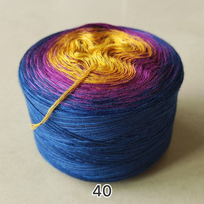 【シルケット加工・綿100%】Joyful Cake Yarn（ジョイフルケーキヤーン）｜ロングピッチ段染め・韓国風｜夏用ウェア・ショール・ブランケットに最適｜全37色｜電子版 ショール編みレシピ プレゼント！
