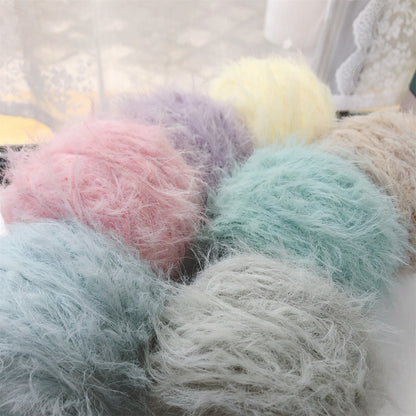 Mochi Fur Yarn（モチファーヤーン）50g｜ふわもこ・フェイクファー・パステルカラー｜帽子・マフラー｜韓国トレンド｜全15色