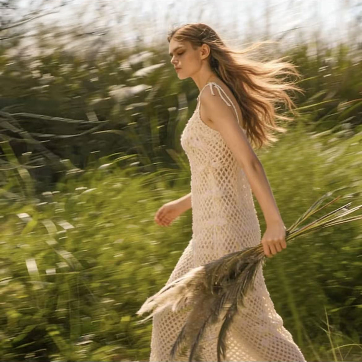 【手編みキット】Monet Cami Onepiece（モネ キャミワンピ）｜涼しげなモダール72％使用の透かしデザイン｜夏にぴったり｜全9色のアートカラー｜編み図＋一部動画付き