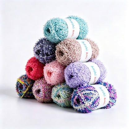 Leaf Ribbon Yarn（リーフリボンヤーン）｜韓国風ファンシーヤーン｜単独でも引き揃え用としても最適｜純色＆グラデーション｜全33色