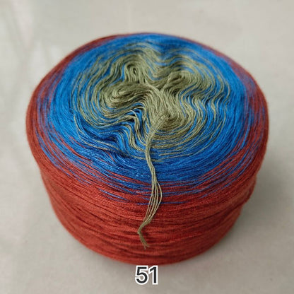 【シルケット加工・綿100%】Joyful Cake Yarn（ジョイフルケーキヤーン）｜ロングピッチ段染め・韓国風｜夏用ウェア・ショール・ブランケットに最適｜全37色｜電子版 ショール編みレシピ プレゼント！