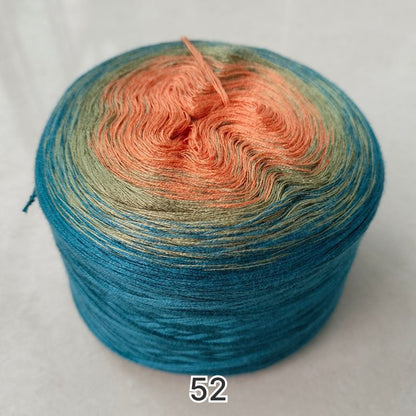 【シルケット加工・綿100%】Joyful Cake Yarn（ジョイフルケーキヤーン）｜ロングピッチ段染め・韓国風｜夏用ウェア・ショール・ブランケットに最適｜全37色｜電子版 ショール編みレシピ プレゼント！