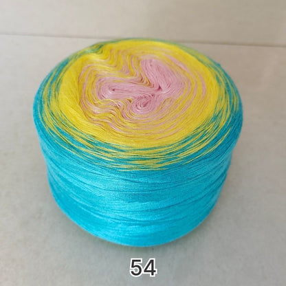 【シルケット加工・綿100%】Joyful Cake Yarn（ジョイフルケーキヤーン）｜ロングピッチ段染め・韓国風｜夏用ウェア・ショール・ブランケットに最適｜全37色｜電子版 ショール編みレシピ プレゼント！