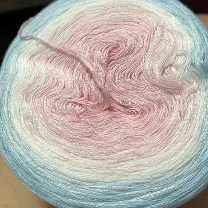 【シルケット加工・綿100%】Joyful Cake Yarn（ジョイフルケーキヤーン）｜ロングピッチ段染め・韓国風｜夏用ウェア・ショール・ブランケットに最適｜全37色｜電子版 ショール編みレシピ プレゼント！