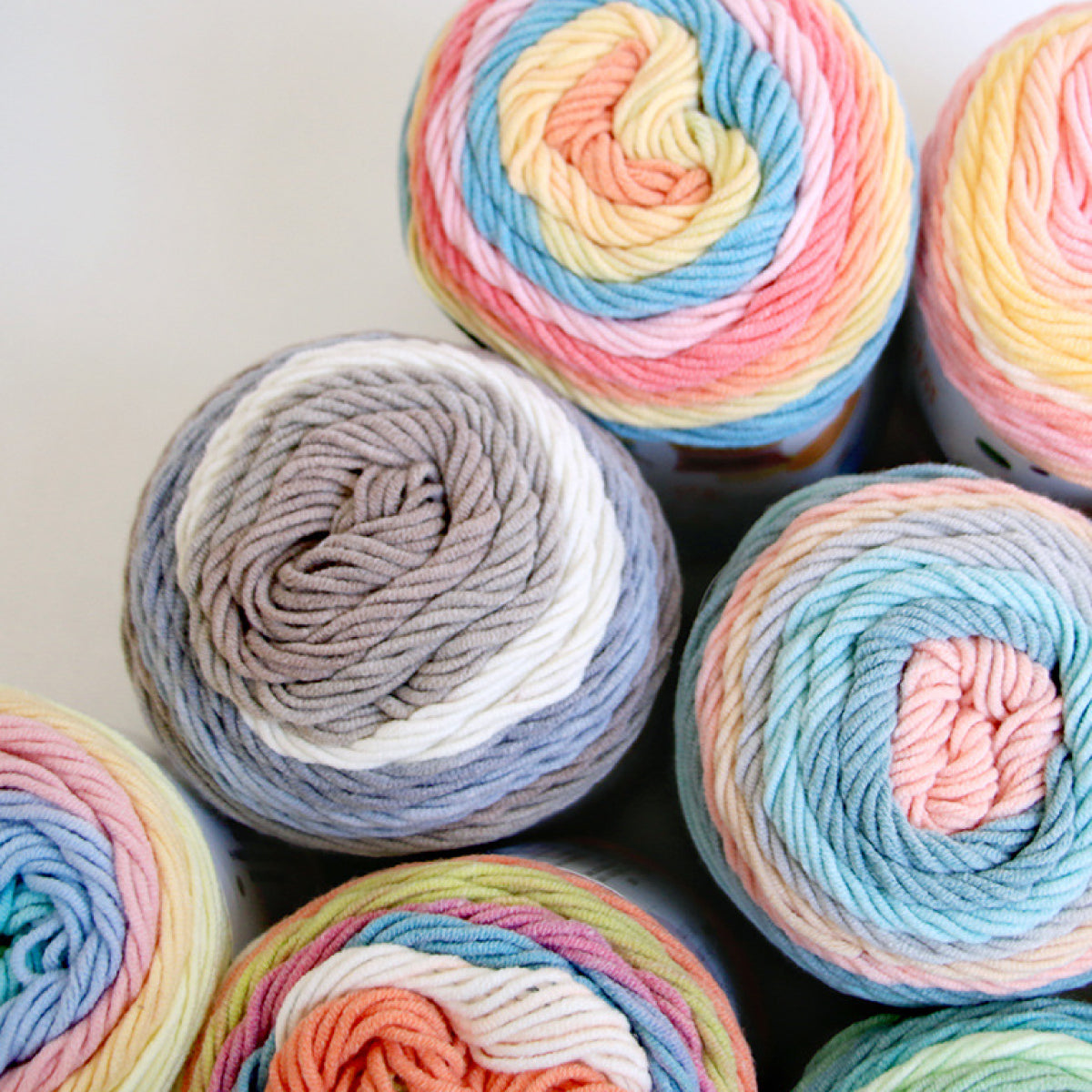 Rainbow Cotton（レインボーコットン） 100g｜カラフルなグラデーションケーキヤーン｜編むだけで可愛いボーダー柄｜韓国風｜コットン混合｜全23色