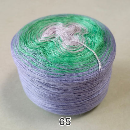 【シルケット加工・綿100%】Joyful Cake Yarn（ジョイフルケーキヤーン）｜ロングピッチ段染め・韓国風｜夏用ウェア・ショール・ブランケットに最適｜全37色｜電子版 ショール編みレシピ プレゼント！