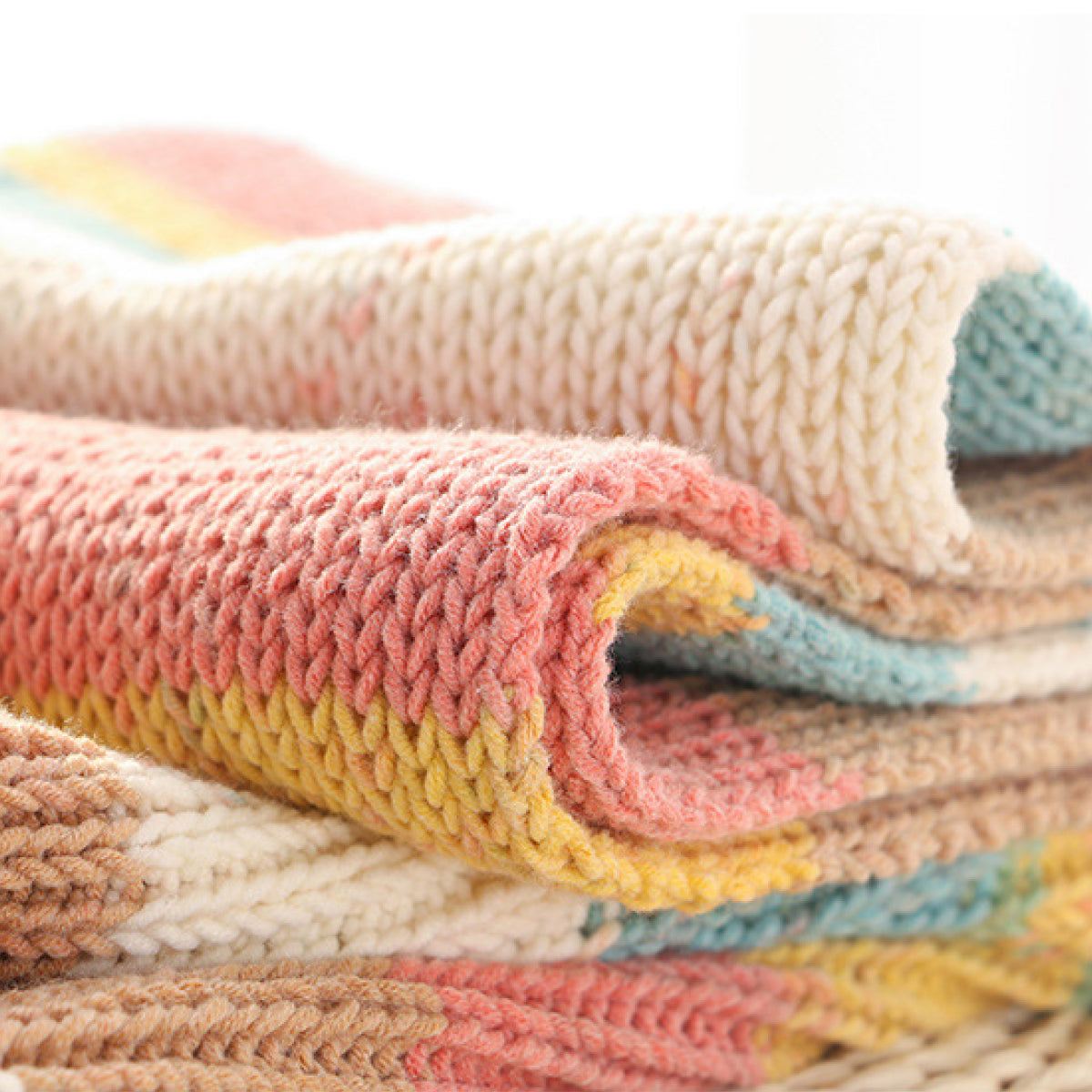 Rainbow Cotton（レインボーコットン） 100g｜カラフルなグラデーションケーキヤーン｜編むだけで可愛いボーダー柄｜韓国風｜コットン混合｜全23色
