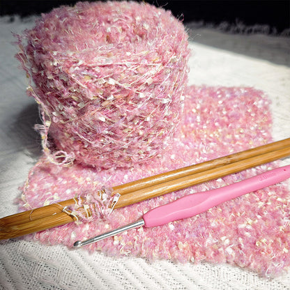 Dreamy Sparkle Yarn（ドリーミースパークルヤーン）｜ウール混紡・引き揃え糸｜スパンコール付き・韓国風マカロンカラー｜全15色