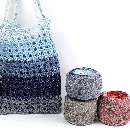 Galaxy Cake Yarn（ギャラクシーケーキヤーン）200g｜銀河のように輝くグラデーション｜韓国トレンド・Y2K｜キラキラ銀糸入り｜バッグ編みに｜大容量