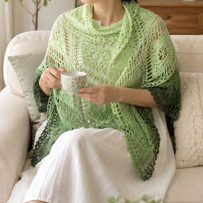 【手編みキット】Aqua Shawl（アクアショール）｜透かし編みの三角ショール｜パイナップル風模様｜春夏・冷房対策｜編み図付き（一部動画あり）