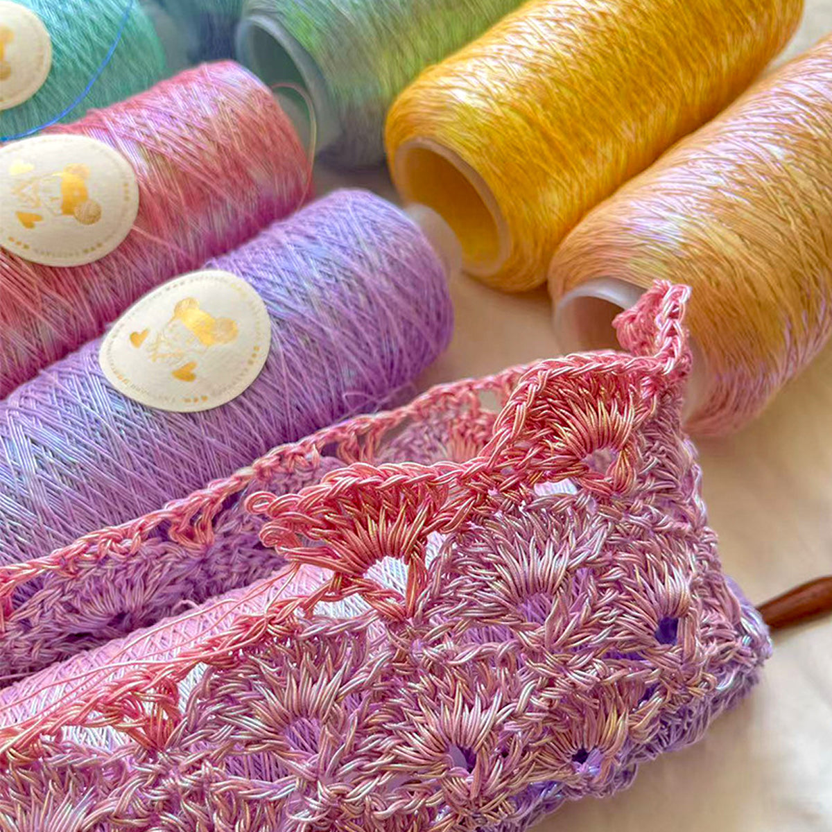 Jewel Metallic Yarn（ジュエルメタリックヤーン）200g｜メタリックな輝き｜韓国トレンド｜スマホショルダー・バッグ作りに｜大容量｜全29色