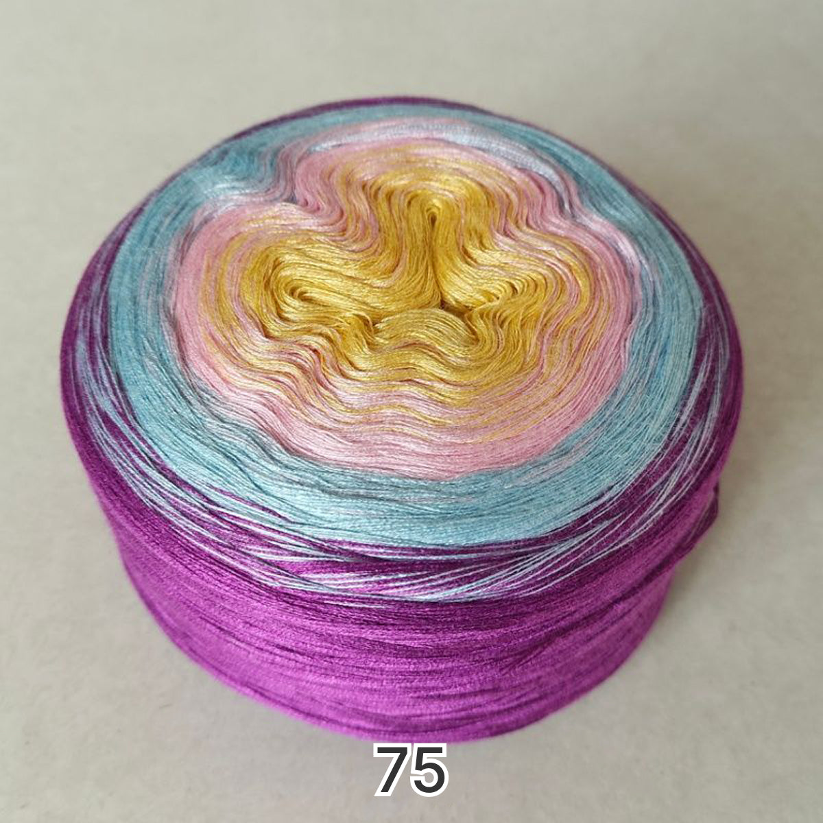 【シルケット加工・綿100%】Joyful Cake Yarn（ジョイフルケーキヤーン）｜ロングピッチ段染め・韓国風｜夏用ウェア・ショール・ブランケットに最適｜全37色｜電子版 ショール編みレシピ プレゼント！
