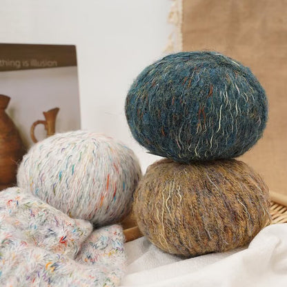 Hanabi Alpaca（ハナビ アルパカ）50g｜花火の彩り｜スーパーキッドモヘヤ＆アルパカ混｜韓国トレンド｜引き揃え風の華やかさ｜ファンシーヤーン｜全16色