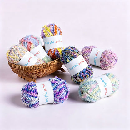 Leaf Ribbon Yarn（リーフリボンヤーン）｜韓国風ファンシーヤーン｜単独でも引き揃え用としても最適｜純色＆グラデーション｜全33色