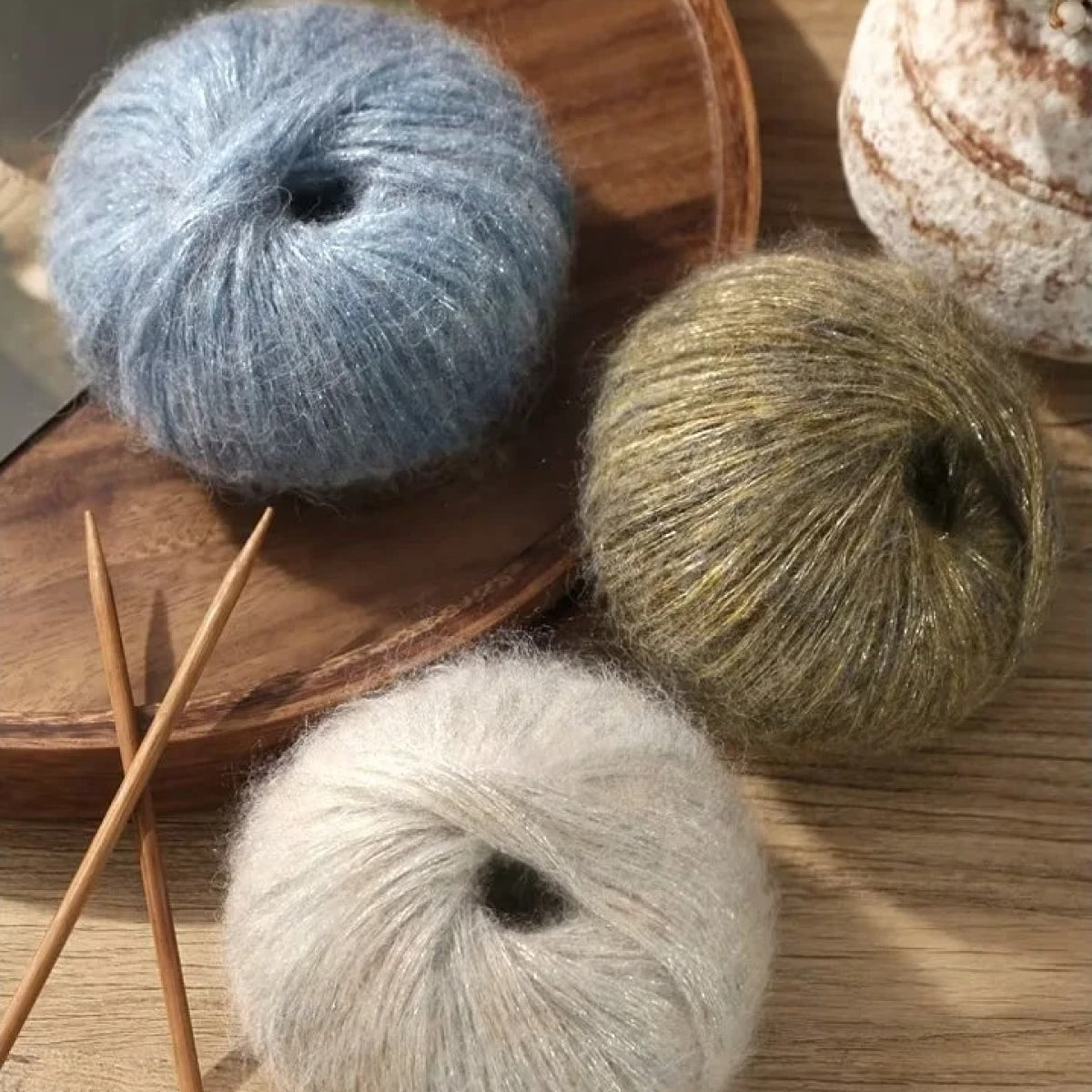 Sea Mohair（シーモヘア）25g ｜アルパカ50%×モヘア50%｜ふんわり軽やか｜引き揃え糸・透け感ニット・マフラー作り｜韓国ファッション｜全20色