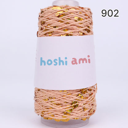 【綿100％】Twinkle Yarnトゥインクルヤーン50g｜ユニークなスパンコール付きコットン糸｜131色｜春夏のクリエイティブ編み物に最適｜自分だけの作品を創れる