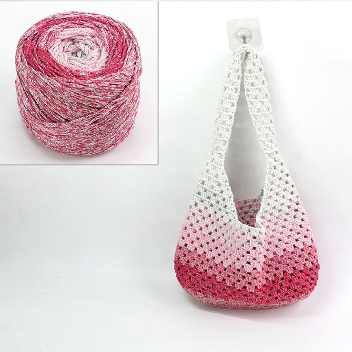 Galaxy Cake Yarn（ギャラクシーケーキヤーン）200g｜銀河のように輝くグラデーション｜韓国トレンド・Y2K｜キラキラ銀糸入り｜バッグ編みに｜大容量