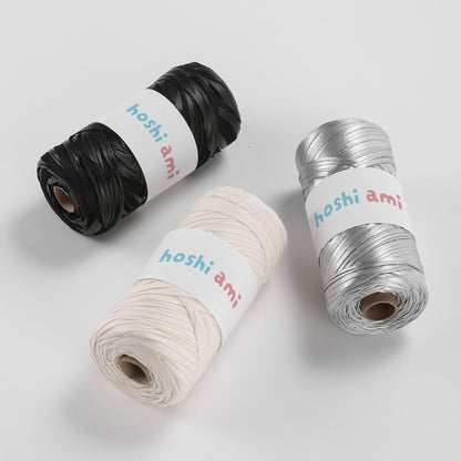 Miyabi Leather Yarn（ミヤビ レザーヤーン）｜レザー調｜上質で高級感のある光沢編み糸｜バッグ・小物に｜上品な大人スタイル｜全18色